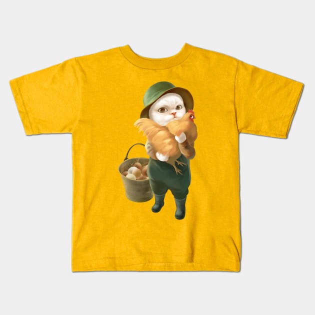 Chicken Hug Kids T-Shirt by zkozkohi